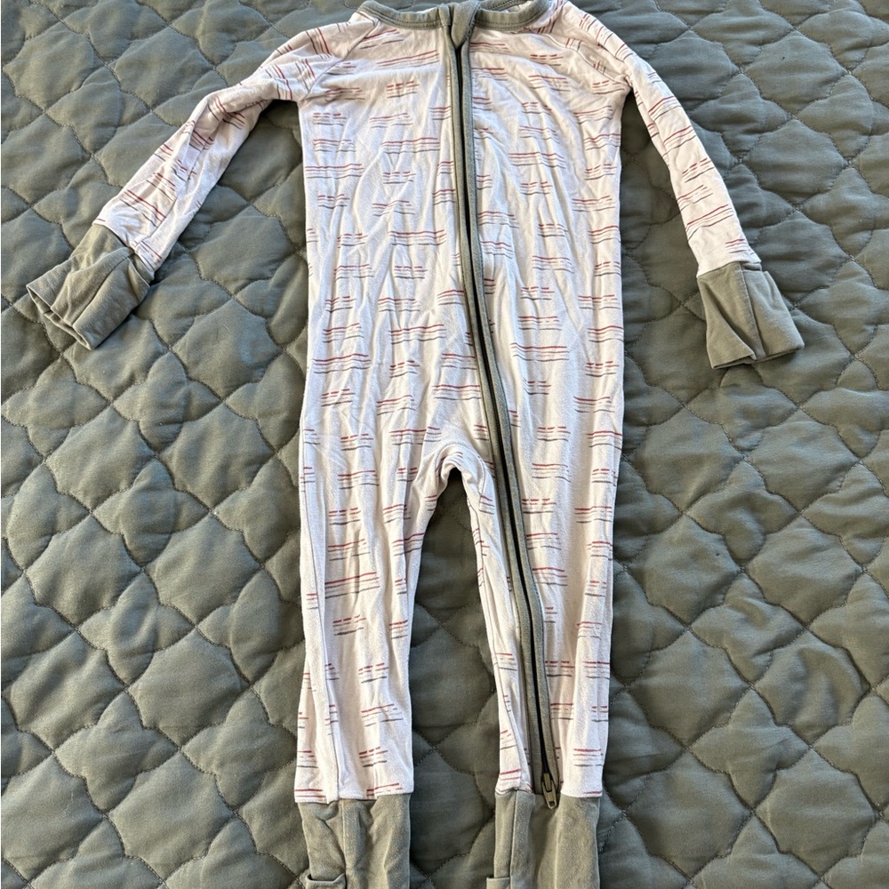 Striped Kids One Piece Bamboo Pajamas - Blake + Rae “River” Footie